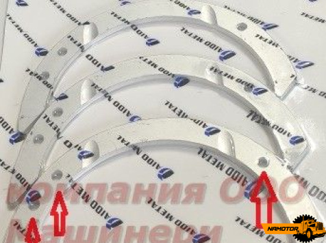 Вкладыш упорный HINO F21C. T1158K-STD, 11011-1300A. DAIDO METAL Три отверстия 
